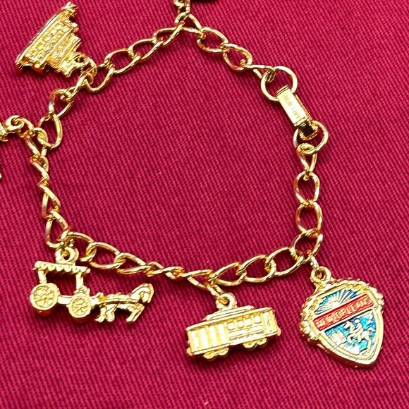 New Orleans Themed Gold-Tone Charm Bracelet - Picture 12 of 14